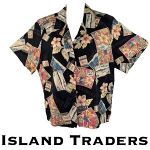 🌞🌞🌞 Island Traders Button Up Hawaiian Blouse